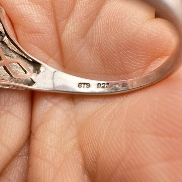 Chuck Clemency Sterling Silver Ring Black Gemstone Cabochon STS 9 QVC Spinel - Picture 11 of 13